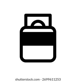 Tiffin carrier. Outlined stroke vector icon with black-filled details.
