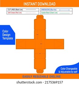 Tiffin or food carry box square size dieline template and 3D box design