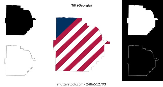 Condado de Tift (Georgia) conjunto de mapas esquemáticos
