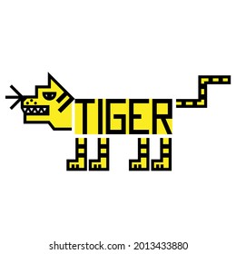 Tiger 2022 Typografie. Vektorgrafik.