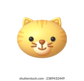 Tiger 3d icon. Isolated graphic template. Vector illustration design template