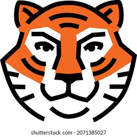 tiger abstract logo icon. Lines, design elements, background decoration