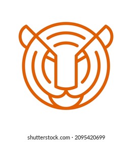 Tiger abstract vector logo or icon template, sign or symbol.