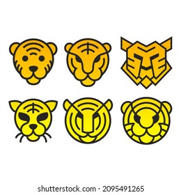 Logo del vector abstracto del tigre o plantilla de icono, signo o símbolo.