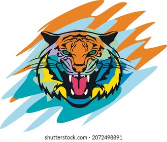 TIGER ABSTRACTION COLORFUL 2022 TIGER DESIGN