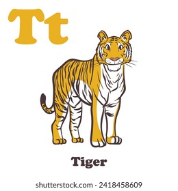 Tiger Alphabet Cartoon Character For Kids