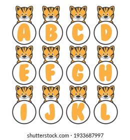 Tiger alphabet collection, vector art and illustration.