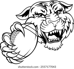 A tiger American football sports team cartoon animal mascot