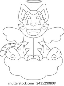 Ilustración de arte gráfico del vector de animales de las alas del ángel del tigre
