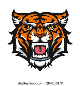 Tiger Anger Head Vector Illustration Stock Vector (Royalty Free) 284136479