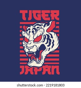 Tiger anger. Vector illustration of a tiger head.