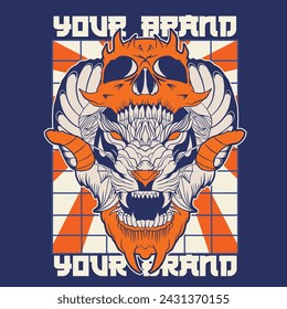 Tiger anger. Vector illustration of a tiger head.	
