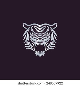 Tiger anger. Vector illustration of a tiger head.