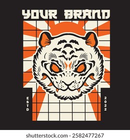 Tiger anger. Vector illustration of a tiger head.	
