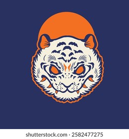 Tiger anger. Vector illustration of a tiger head.	
