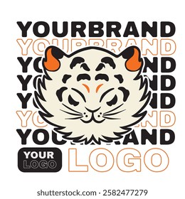 Tiger anger. Vector illustration of a tiger head.	
