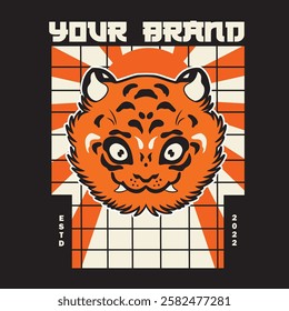 Tiger anger. Vector illustration of a tiger head.	
