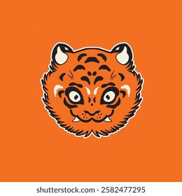 Tiger anger. Vector illustration of a tiger head.	
