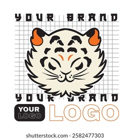 Tiger anger. Vector illustration of a tiger head.	
