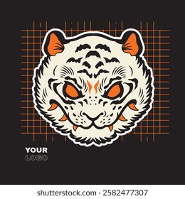 Tiger anger. Vector illustration of a tiger head.	
