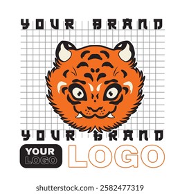 Tiger anger. Vector illustration of a tiger head.	
