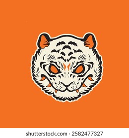 Tiger anger. Vector illustration of a tiger head.	
