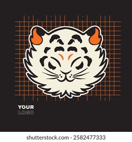 Tiger anger. Vector illustration of a tiger head.	
