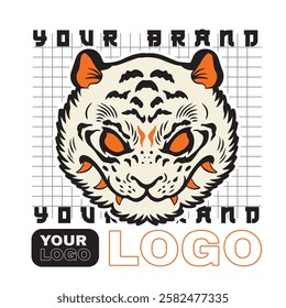 Tiger anger. Vector illustration of a tiger head.	
