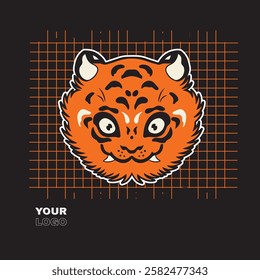 Tiger anger. Vector illustration of a tiger head.	
