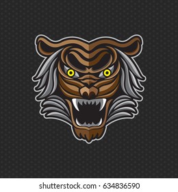 Tiger anger. Vector illustration of a tiger head.
