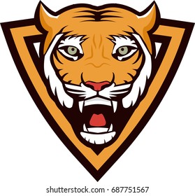 Tiger angry head vector mascot