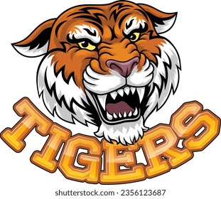 A tiger angry tigers team sports mascot roaring