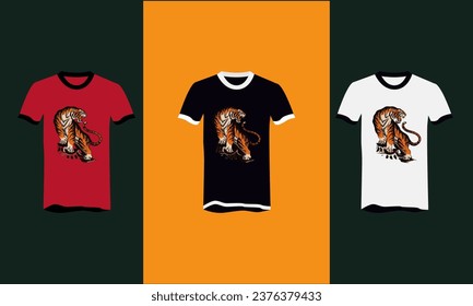 tiger angry vector illustration t shirt design