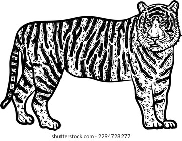 Tiger Animal Coloring Page for Adults