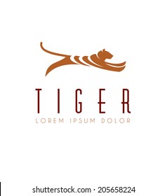 Tiger Animal Emblem Vector. Dynamic Logo Template for Your Business.