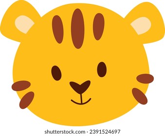 Tiger Animal Face Vector Illustration