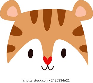 Tiger Animal Face Vector Illustration