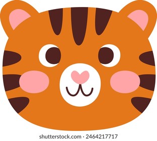 Tiger Animal Face Vector Illustration