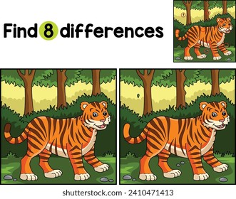  Tiger Animal Find The Differences