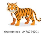 
Tiger animal flat vector illustration on white background