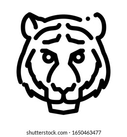 Vector de icono animal del tigre. Contorno a Signo de animal tigre. Ilustración de símbolo de contorno aislado