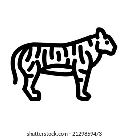 tiger animal line icon vector. tiger animal sign. isolated contour symbol black illustration