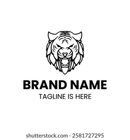 Tiger Animal Line Logo Vector