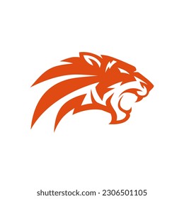 tiger animal mascot head logo vector illustration