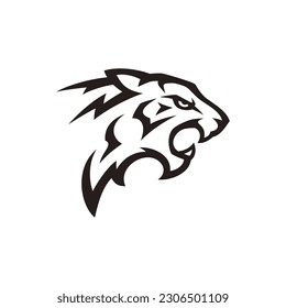 tiger animal mascot head logo vector illustration