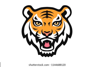 tiger animal mascot head vector illustration logo