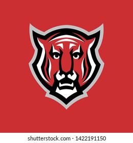 tiger animal mascot head vector illustration logo
