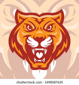 tiger animal mascot head vector illustration logo