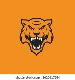 Tiger animal mascot head vector illustration logo symbol template 