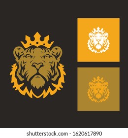 Tiger animal mascot head vector illustration logo symbol template 